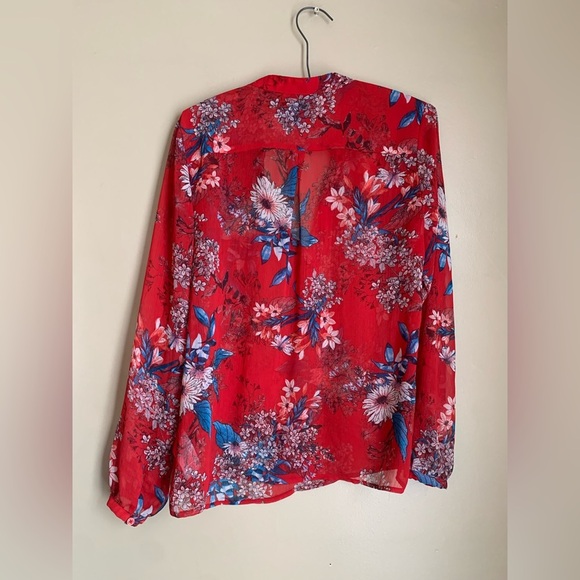 Kut from the kloth blouse shirt top popover floral gauzy sheer boho coastal - Picture 4 of 6